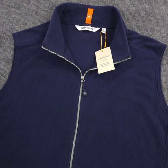 Peter Millar All Day Micro-Fleece Vest Mens L Navy Lightweight Performance NEW - Picture 2 of 12